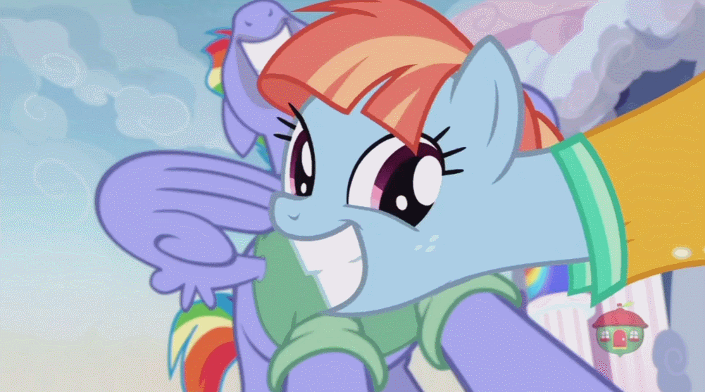 Size: 1001x557 | Tagged: safe, edit, edited screencap, screencap, character:bow hothoof, character:windy whistles, species:pegasus, species:pony, ship:windyhoof, episode:parental glideance, g4, my little pony: friendship is magic, animated, female, gif, grin, male, nose in the air, rainbow dash's parents, smiling, treehouse logo, volumetric mouth