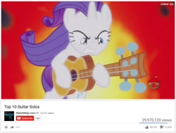 Size: 866x654 | Tagged: safe, edit, edited screencap, screencap, character:rarity, species:pony, episode:honest apple, g4, my little pony: friendship is magic, female, guitar, guitarity, meme, solo, top 10 anime list parody, watchmojo.com, youtube