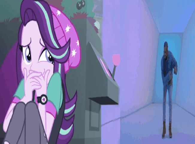 Size: 651x481 | Tagged: safe, edit, edited screencap, screencap, character:starlight glimmer, equestria girls:mirror magic, g4, my little pony: equestria girls, my little pony:equestria girls, spoiler:eqg specials, adorkable, amused, animated, awkward, cute, dancing, dork, drake, gif, hotline bling, scaredy glimmer, smiling
