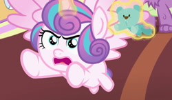 Size: 1280x742 | Tagged: safe, edit, edited screencap, screencap, character:princess flurry heart, character:spike, species:dragon, episode:a flurry of emotions, g4, my little pony: friendship is magic, bear, diaperless edit, nude edit, nudity, pretending to be a bear, teddy bear