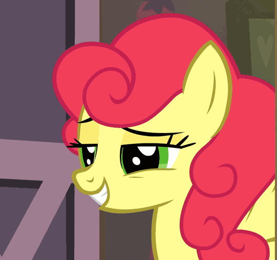 Size: 541x508 | Tagged: safe, edit, edited screencap, screencap, character:strawberry sunrise, species:pony, episode:honest apple, g4, my little pony: friendship is magic, animated, cropped, food, gif, image macro, like a boss, meme, regurgitation, reversed, shit eating grin, solo, strawberry
