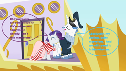 Size: 1280x720 | Tagged: safe, edit, edited screencap, screencap, character:fancypants, character:rarity, species:pony, ship:raripants, episode:sweet and elite, g4, my little pony: friendship is magic, becoming popular, female, honeymoon, husband and wife, male, married couple, season 2, shipping, straight, yacht