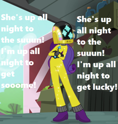 Size: 677x714 | Tagged: safe, edit, edited screencap, screencap, character:rarity, equestria girls:rainbow rocks, g4, my little pony: equestria girls, my little pony:equestria girls, cropped, daft punk, daft rarity, female, get lucky, guy-manuel de homem-christo, singing, solo, song reference