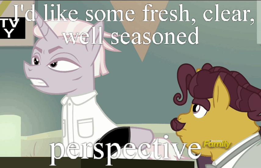 Size: 856x551 | Tagged: safe, edit, edited screencap, screencap, character:coriander cumin, character:zesty gourmand, species:pony, episode:spice up your life, g4, my little pony: friendship is magic, animated, discovery family logo, gif, image macro, loop, meme, ratatouille