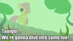 Size: 853x480 | Tagged: safe, edit, edited screencap, screencap, character:fluttershy, episode:the cutie mark chronicles, g4, my little pony: friendship is magic, female, filly, filly fluttershy, image macro, solo, younger
