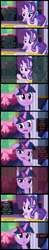 Size: 1000x5060 | Tagged: safe, edit, edited screencap, screencap, character:starlight glimmer, character:twilight sparkle, character:twilight sparkle (alicorn), species:alicorn, species:pony, episode:no second prances, g4, my little pony: friendship is magic, absurd resolution, bow, curtains, dialogue, dining room, discussion, fork, friendship, headcanon, knife, mountain, mural, pillar, plate, ribbon, screencap comic, silverware, spoon, table, talking, text, theory, twilight's castle, wall of text