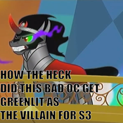 Size: 700x700 | Tagged: safe, edit, edited screencap, screencap, character:king sombra, episode:the crystal empire, g4, my little pony: friendship is magic, cropped, discussion, male, solo, sombra drama, text