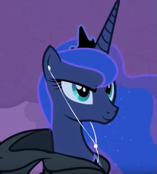 Size: 571x633 | Tagged: safe, edit, edited screencap, screencap, character:princess luna, species:pony, friendship is witchcraft, episode:luna eclipsed, g4, my little pony: friendship is magic, clothing, earbuds, female, hoodie, solo
