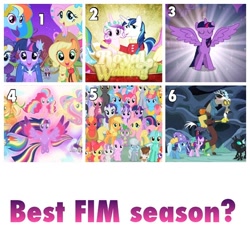 Size: 640x640 | Tagged: safe, edit, edited screencap, screencap, character:aloe, character:apple bloom, character:applejack, character:big mcintosh, character:carrot cake, character:cheerilee, character:cloudchaser, character:cup cake, character:derpy hooves, character:diamond tiara, character:discord, character:fluttershy, character:lily, character:lily valley, character:lotus blossom, character:lyra heartstrings, character:octavia melody, character:pinkie pie, character:pipsqueak, character:pound cake, character:princess cadance, character:pumpkin cake, character:rainbow dash, character:rarity, character:scootaloo, character:shining armor, character:silver spoon, character:spike, character:starlight glimmer, character:sweetie belle, character:thorax, character:thunderlane, character:trixie, character:twilight sparkle, character:twilight sparkle (alicorn), character:twist, species:alicorn, species:dragon, species:pegasus, species:pony, episode:a canterlot wedding, episode:magical mystery cure, episode:the best night ever, episode:the cutie re-mark, episode:to where and back again, episode:twilight's kingdom, g4, my little pony: friendship is magic, cake twins, cutie mark crusaders, everypony, everypony at s5's finale, image macro, mane seven, mane six, meme, meta, rainbow power, reformed four, spa twins, wall of tags