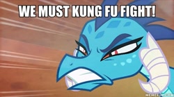 Size: 600x337 | Tagged: safe, edit, edited screencap, screencap, character:princess ember, species:dragon, episode:triple threat, g4, my little pony: friendship is magic, family guy, image macro, meme