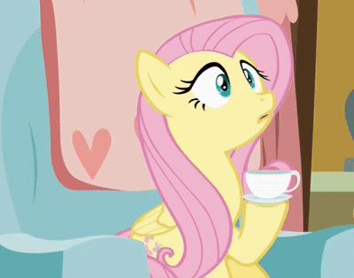 Size: 400x314 | Tagged: safe, edit, edited screencap, screencap, character:fluttershy, species:pony, episode:discordant harmony, g4, my little pony: friendship is magic, animated, cup, female, gif, i can't believe it's not superedit, pica, solo, teacup