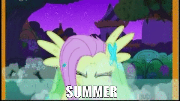 Size: 600x338 | Tagged: safe, edit, edited screencap, screencap, character:fluttershy, species:pony, episode:the best night ever, g4, my little pony: friendship is magic, angry, animated, august, back to school, flutterrage, funny, gif, holiday, july, love me, meme, school holidays, school term, summer, summer vacation, united states, you're going to love me