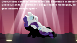 Size: 1280x720 | Tagged: safe, edit, edited screencap, screencap, character:rarity, species:pony, episode:fame and misfortune, g4, my little pony: friendship is magic, fainting couch, female, flawless, italian, opera, s07e14, singing, solo, song reference, spotlight, stage, the marriage of figaro, wolfgang amadeus mozart