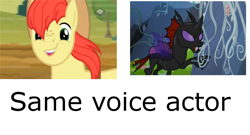 Size: 646x350 | Tagged: safe, edit, screencap, character:bright mac, character:pharynx, species:changeling, species:pony, episode:the perfect pear, episode:to change a changeling, g4, my little pony: friendship is magic, 8^y, bill newton, exploitable meme, faec, meme, same voice actor, solo