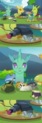 Size: 1366x3944 | Tagged: safe, edit, screencap, species:changeling, species:reformed changeling, episode:to change a changeling, g4, my little pony: friendship is magic, aspic, beetle, caterpillar, changedlings eating meat, changeling food, changelings eating meat, comic, conch, cute, cuteling, discovery family logo, food, grub, insect, larva, meat, scarab, screencap comic, snail, soup, soupling, sushi, tenso, worms