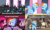 Size: 2026x1228 | Tagged: safe, edit, edited screencap, screencap, character:doctor caballeron, character:maud pie, character:pinkie pie, character:rainbow dash, species:changeling, episode:a canterlot wedding, episode:daring done, episode:the cutie re-mark, g4, my little pony: friendship is magic, meme