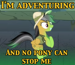 Size: 440x380 | Tagged: safe, edit, edited screencap, screencap, character:daring do, species:pegasus, species:pony, episode:daring done, and nopony can stop me, clothing, female, image macro, mare, meme, smiling, solo