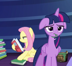 Size: 1107x1014 | Tagged: safe, edit, edited screencap, screencap, character:fluttershy, character:twilight sparkle, character:twilight sparkle (alicorn), species:alicorn, species:pony, episode:a health of information, g4, my little pony: friendship is magic, 1000 hours in ms paint, floppy ears, ms paint, sick, vomit, vulgar