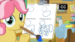 Size: 1280x720 | Tagged: safe, edit, edited screencap, screencap, character:kettle corn, character:pinkie pie, episode:marks and recreation, g4, my little pony: friendship is magic, anatomical horror, circle, first you draw a circle, how to draw, kettle draws, meme, nailed it, narpnarp, tutorial