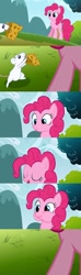 Size: 640x2160 | Tagged: safe, edit, edited screencap, screencap, character:pinkie pie, species:earth pony, species:pony, episode:too many pinkie pies, g4, my little pony: friendship is magic, comic, eaten alive, eating, female, implications, mare, mouse, out of context, ponies eating meat, predation, screencap comic, vore