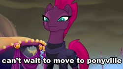 Size: 1280x720 | Tagged: safe, edit, edited screencap, screencap, character:tempest shadow, species:pony, species:unicorn, my little pony: the movie (2017), broken horn, caption, female, solo