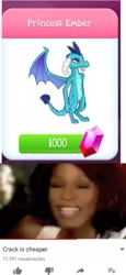 Size: 890x1930 | Tagged: safe, edit, edited screencap, gameloft, screencap, character:princess ember, species:dragon, crack is cheaper, greedloft, long arms, youtube