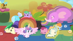 Size: 1920x1080 | Tagged: safe, edit, edited screencap, screencap, character:cream puff, character:princess flurry heart, species:pony, episode:once upon a zeppelin, g4, my little pony: friendship is magic, baby ponies, diaperless edit, nude edit, nudity