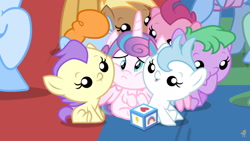 Size: 1920x1080 | Tagged: safe, edit, edited screencap, screencap, character:cream puff, character:princess flurry heart, species:pony, episode:once upon a zeppelin, g4, my little pony: friendship is magic, baby ponies, cropped, diaperless edit, nude edit, nudity