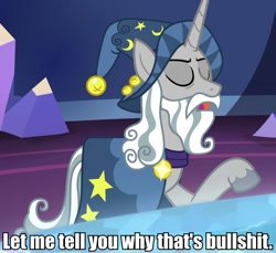 Size: 960x881 | Tagged: safe, edit, edited screencap, screencap, character:star swirl the bearded, episode:shadow play, g4, my little pony: friendship is magic, cutie map, let me tell you why that's bullshit, solo, twilight's castle, vulgar