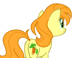 Size: 606x480 | Tagged: safe, edit, edited screencap, screencap, character:carrot top, character:golden harvest, episode:once upon a zeppelin, g4, my little pony: friendship is magic, alternate hairstyle, female, goldenbutt, not a vector, plot, recolor, simple background, solo, transparent background, vector, wrong mane