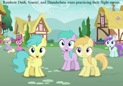 Size: 1000x700 | Tagged: safe, edit, edited screencap, screencap, character:aura, character:dinky hooves, character:liza doolots, character:noi, character:petunia, character:rainy feather, character:ruby pinch, character:tootsie flute, species:earth pony, species:pegasus, species:pony, species:unicorn, episode:secrets and pies, g4, my little pony: friendship is magic, aurabetes, background pony, cropped, dinkabetes, female, filly, implied rainbow dash, implied soarin', implied thunderlane, noiabetes, pinchybetes, rainy feather, rainybetes, smiling, text, tootsie cute