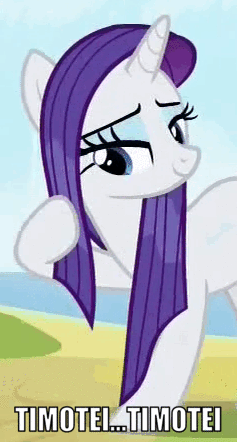 Size: 237x442 | Tagged: safe, edit, edited screencap, screencap, character:rarity, species:pony, species:unicorn, episode:campfire tales, g4, my little pony: friendship is magic, animated, eyeshadow, female, gif, image macro, lucky star, makeup, mare, meme, solo, stroking, timotei, wet, wet mane, wet mane rarity