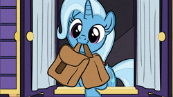 Size: 1920x1080 | Tagged: safe, edit, edited screencap, screencap, character:trixie, species:pony, species:unicorn, episode:to where and back again, g4, my little pony: friendship is magic, :3, cute, diatrixes, female, mare, mouth hold, photoshop filter, smiling, solo, to saddlebags and back again, trixie's wagon