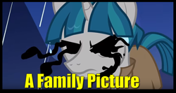 Size: 874x466 | Tagged: safe, edit, edited screencap, screencap, character:pony of shadows, character:stygian, episode:shadow play, g4, my little pony: friendship is magic, a family picture, caption, meme, nostalgia critic, scary eyes, season 7, you know for kids