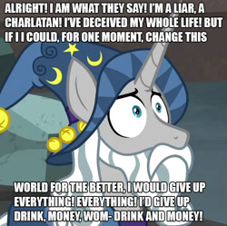 Size: 567x565 | Tagged: safe, edit, edited screencap, screencap, character:star swirl the bearded, episode:shadow play, g4, my little pony: friendship is magic, beard, bells, clothing, facial hair, hat, meme, movie quote, quote, transformers, transformers the last knight, wizard hat