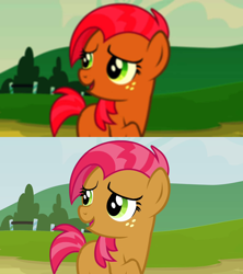 Size: 1280x1440 | Tagged: safe, edit, edited screencap, screencap, character:babs seed, episode:apple family reunion, g4, my little pony: friendship is magic, comparison, retro, retro filter, vintage