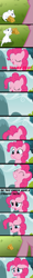 Size: 377x3186 | Tagged: safe, edit, edited screencap, screencap, character:pinkie pie, species:earth pony, species:pony, accident, accidental vore, cheese, comic, eaten alive, female, mare, mouse, ponies eating meat, predation, vore