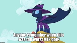 Size: 888x499 | Tagged: safe, edit, edited screencap, screencap, character:mare do well, species:pony, episode:the mysterious mare do well, g4, my little pony: friendship is magic, female, image macro, mare, meme, op is a duck, op is trying to start shit, solo
