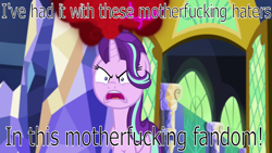 Size: 1280x720 | Tagged: safe, edit, edited screencap, screencap, character:starlight glimmer, episode:all bottled up, g4, my little pony: friendship is magic, anger magic, angry, drama, drama bait, long neck, magic, meme, op has a point, op is a duck, op is trying to start shit, samuel l jackson, snakes on a plane, starlight drama, starlight drama drama, this will end in gulag, truth, vulgar