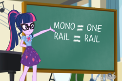 Size: 1461x969 | Tagged: safe, edit, edited screencap, screencap, character:twilight sparkle, character:twilight sparkle (scitwi), species:eqg human, episode:overpowered, g4, my little pony: equestria girls, my little pony:equestria girls, geode of telekinesis, meme, the simpsons, twilight sparkle's chalkboard