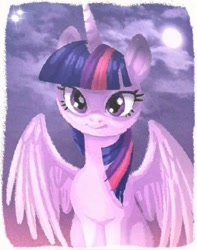 Size: 537x680 | Tagged: safe, edit, screencap, character:twilight sparkle, character:twilight sparkle (alicorn), species:alicorn, species:pony, episode:what about discord?, g4, my little pony: friendship is magic, cute, diabetes, female, grin, happy, mare, painting, purple smart, smiling, solo, spread wings, twiabetes, wings