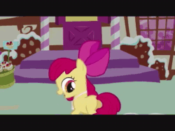 Size: 480x360 | Tagged: safe, edit, screencap, character:apple bloom, episode:call of the cutie, g4, my little pony: friendship is magic, animated, dead or alive (band), female, good trick, music, solo, sound, spinning, webm, you spin me right round, youtube link