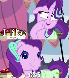 Size: 1256x1406 | Tagged: safe, edit, edited screencap, screencap, character:starlight glimmer, episode:rock solid friendship, g3, g4, my little pony: friendship is magic, exploitable meme, g4 to g3, generation leap, meme, missing horn, starlight's confessions