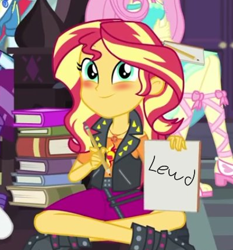 Size: 400x430 | Tagged: safe, edit, edited screencap, screencap, character:sunset shimmer, episode:the finals countdown, g4, my little pony: equestria girls, my little pony:equestria girls, blushing, book, lewd, paper, pencil