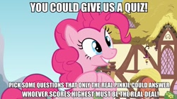 Size: 960x540 | Tagged: safe, edit, edited screencap, screencap, character:pinkie pie, species:earth pony, species:pony, episode:too many pinkie pies, g4, my little pony: friendship is magic, alternate ending, female, hooves together, image macro, mare, solo
