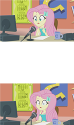 Size: 1280x2160 | Tagged: safe, edit, edited screencap, screencap, character:fluttershy, episode:fluttershy's butterflies, g4, my little pony: equestria girls, my little pony:equestria girls, exploitable meme, female, meme, obligatory pony, solo, sudden realization, template