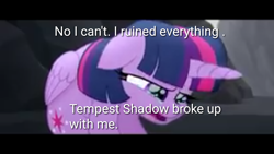 Size: 1280x720 | Tagged: safe, edit, edited screencap, screencap, character:twilight sparkle, character:twilight sparkle (alicorn), species:alicorn, species:pony, species:unicorn, my little pony: the movie (2017), female, forced meme, implied lesbian, implied shipping, implied tempestlight, mare, meme, needs more jpeg, no i can't i ruined everything, solo