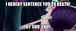 Size: 600x251 | Tagged: safe, edit, edited screencap, screencap, character:queen novo, species:seapony (g4), my little pony: the movie (2017), death by snu snu, futurama, image macro, implied death, implied execution, implied sex, meme, pointing, snu-snu