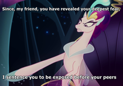 Size: 1143x801 | Tagged: safe, edit, screencap, character:queen novo, species:hippogriff, species:seapony (g4), my little pony: the movie (2017), angry, bubble, female, frown, image macro, meme, pink floyd, seaquestria, song reference, text, text edit, the trial, the wall, underwater