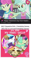 Size: 2048x3912 | Tagged: safe, edit, edited screencap, official, screencap, character:bon bon, character:cranky doodle donkey, character:hugh jelly, character:lyra heartstrings, character:matilda, character:princess cadance, character:shining armor, character:sweetie drops, species:donkey, ship:crankilda, ship:lyrabon, ship:shiningcadance, episode:all's fair in love & friendship games, episode:hearts and hooves day, g4, my little pony: equestria girls, my little pony: friendship is magic, my little pony:equestria girls, background human, best friends, female, hasbro, heart, holiday, hug, implied lesbian, implied lyrabon, implied shipping, just friends, kissing, lesbian, male, married, married couple, meme, my little pony logo, shipping, shipping fuel, straight, text, thanks m.a. larson, valentine's day, youtube